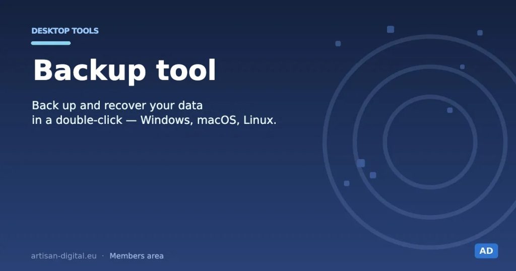 Backup tool: back up and recover your data in one double-click (Windows, macOS, Linux)