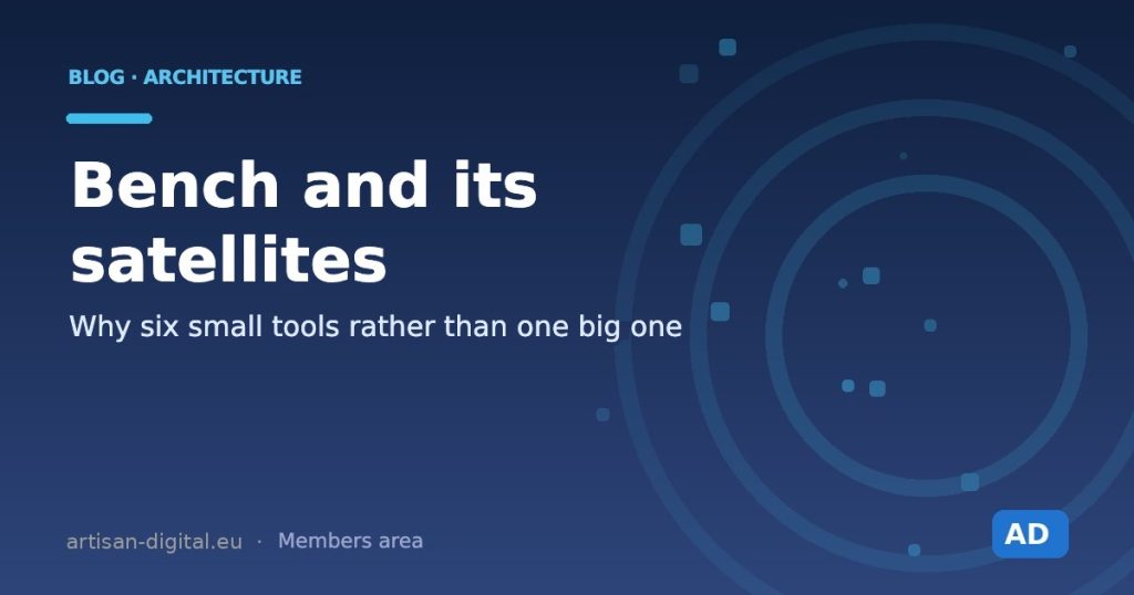 Bench and its satellites: why six small tools rather than one big one