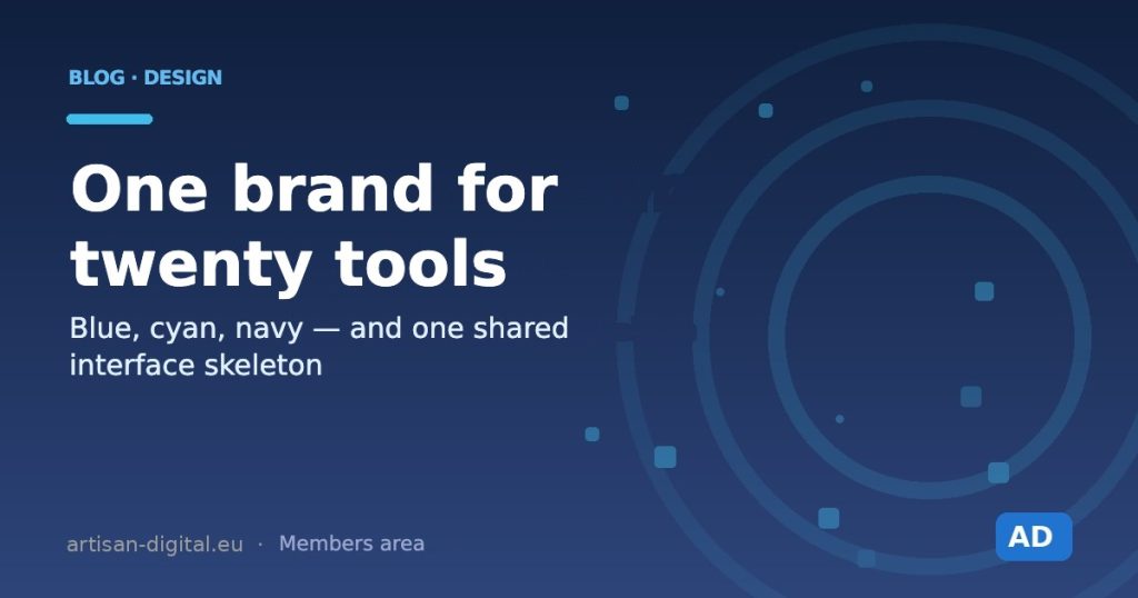 One brand for twenty tools: how we keep it consistent