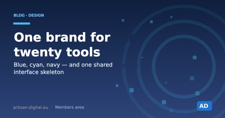 One brand for twenty tools: how we keep it consistent